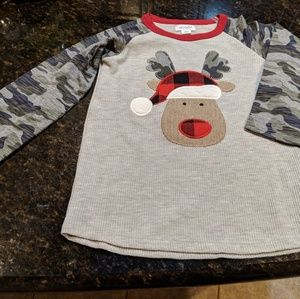 Mudpie Christmas shirt- tags says large- 4T/5T